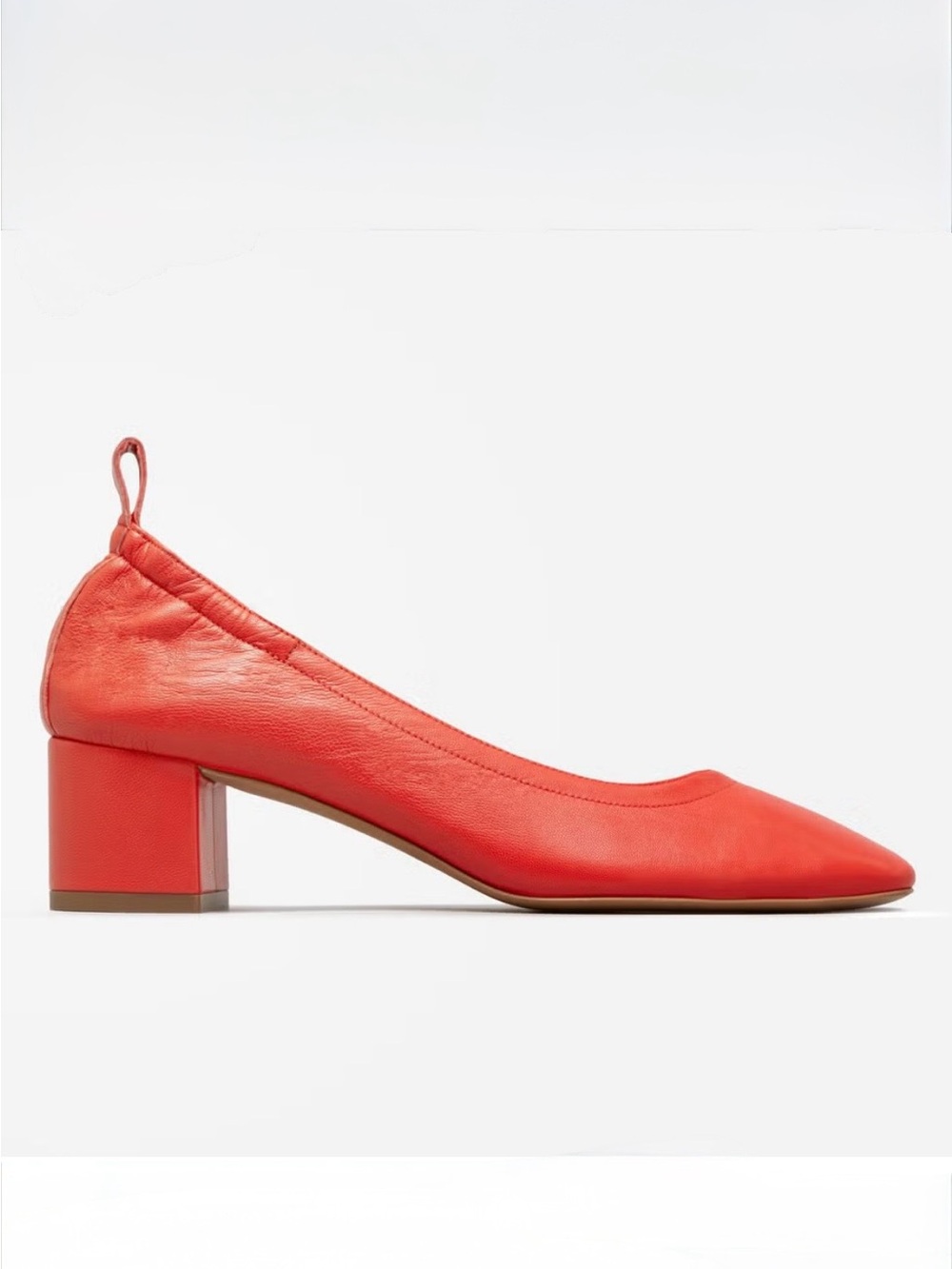 Everlane The Day Heels Size 6.5 Red Leather